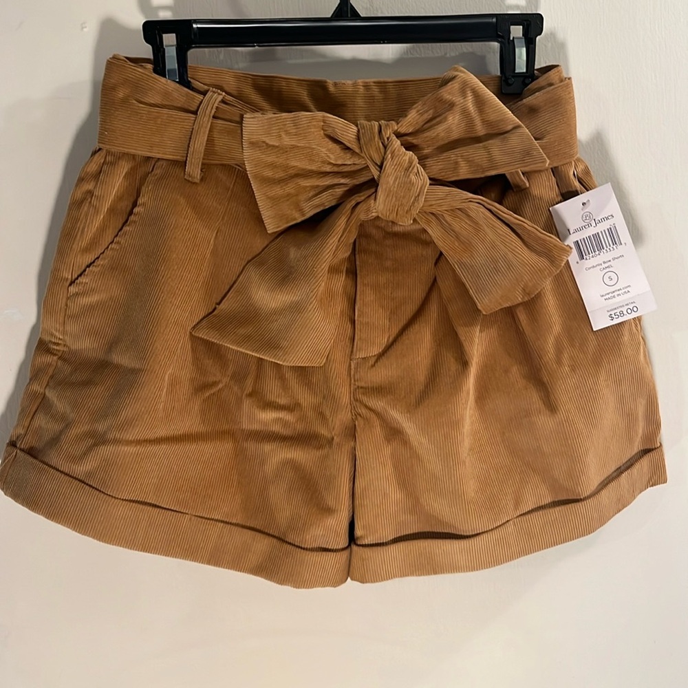 NWT Lauren James Corduroy Bow Shorts